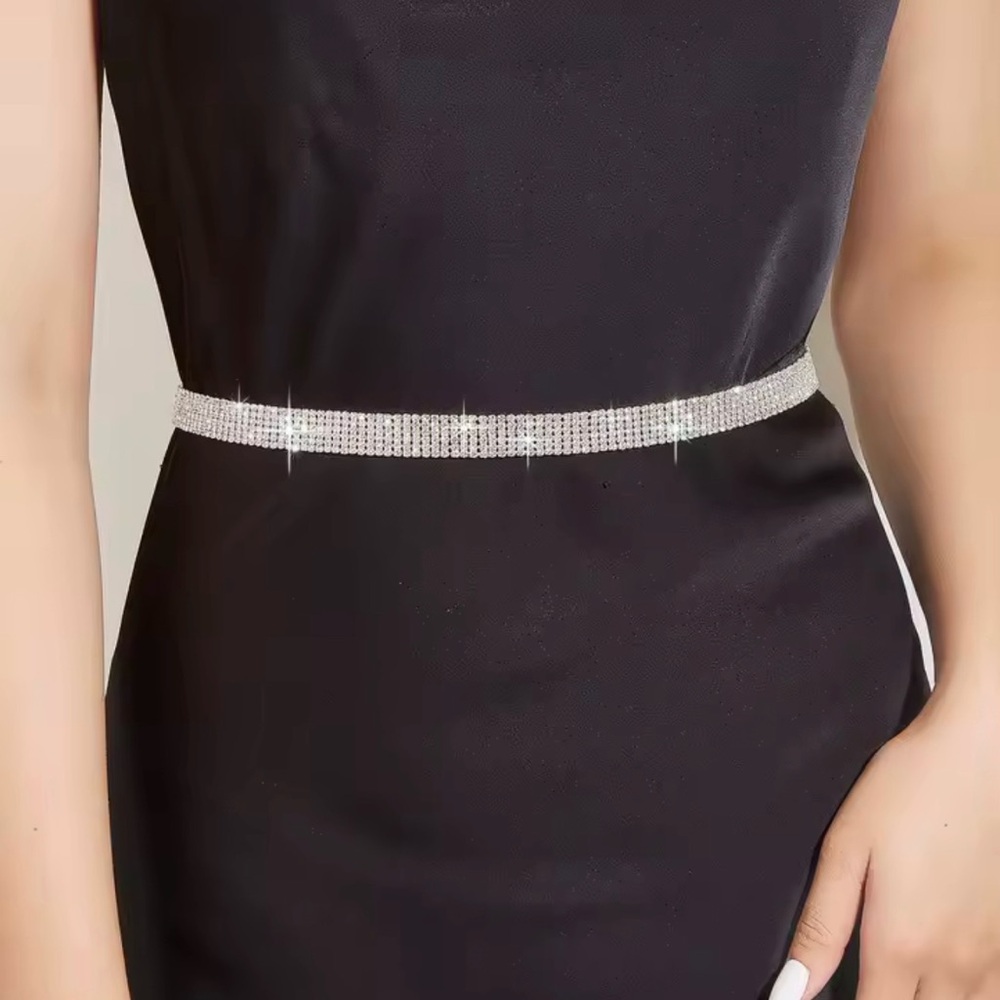 Elegant Classic Silver Rhinestone Belt